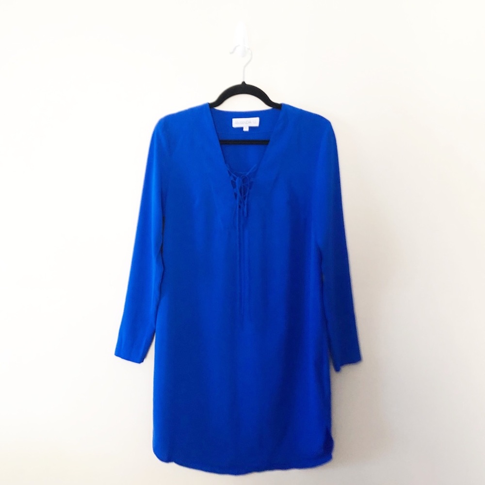 Amanda Uprichard Royal Blue Lace-Up Dress